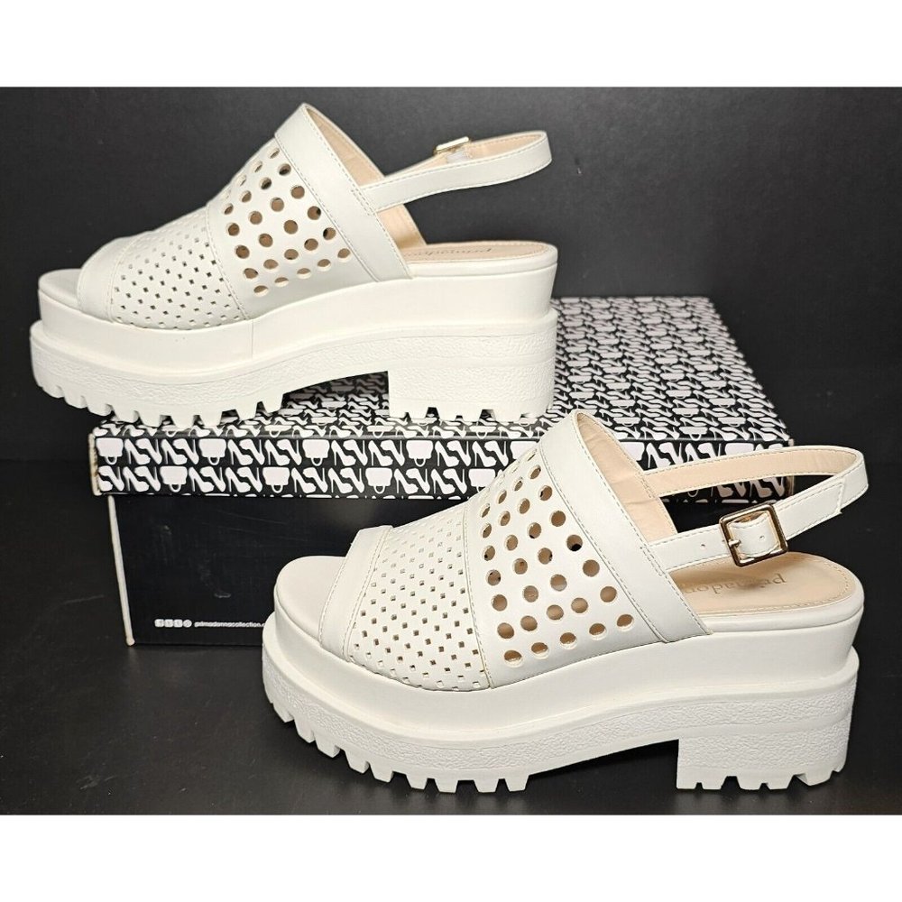 PRIMADONNA COLLECTION WOMAN EURO SIZE multiples PLATFORM PEEP TOE WHITE 00135ECP